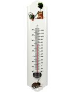 Thermometer metaal wit 30cm