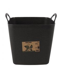 Seau de jardin flexible carré recyclé post-consommation 27 litres noir