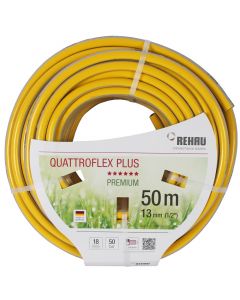 Gele slang 1/2" 50m, quattroflex getricoteerd no torsion white plus