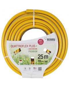 Gele slang 3/4" 25m quattroflex getricoteerd no torsion white plus