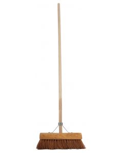 Cocosveger gevernist hout 32 cm met verniste steel 1.30m