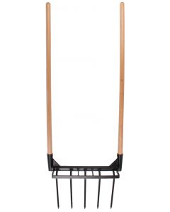 Woelvork - Compostvork - 5 tanden - Houten stelen - 120 cm