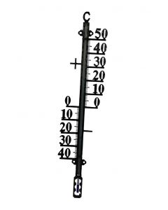 Buitenthermometer metaal zwart 38cm