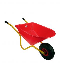 Kinderkruiwagen rood/geel metaal/kunstst