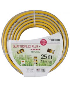 Gele slang 1/2" 25m, quattroflex getricoteerd no torsion white plus